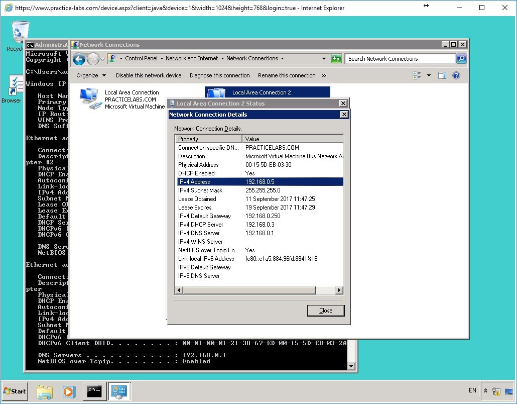 Practice Labs screenshot.